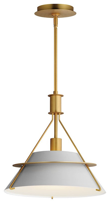 Natural Aged Brass One Light Pendant from the Lucas Collection