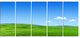 Calm Green Meadow, Landscape Canvas Art Print, 60"x28", 5 Panels