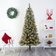 7' Frosted Swiss Pine Faux Christmas Tree With 400 Clear LED Lights and Berries