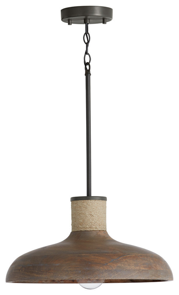 Jacob One Light Pendant in Grey Wash and Grey Iron