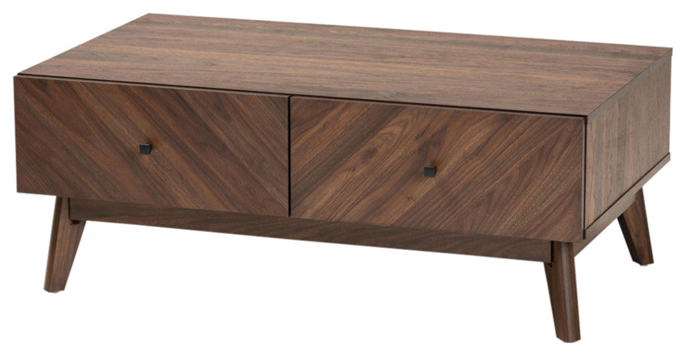 Hugo Mid-Century Coffee Table, Walnut Brown