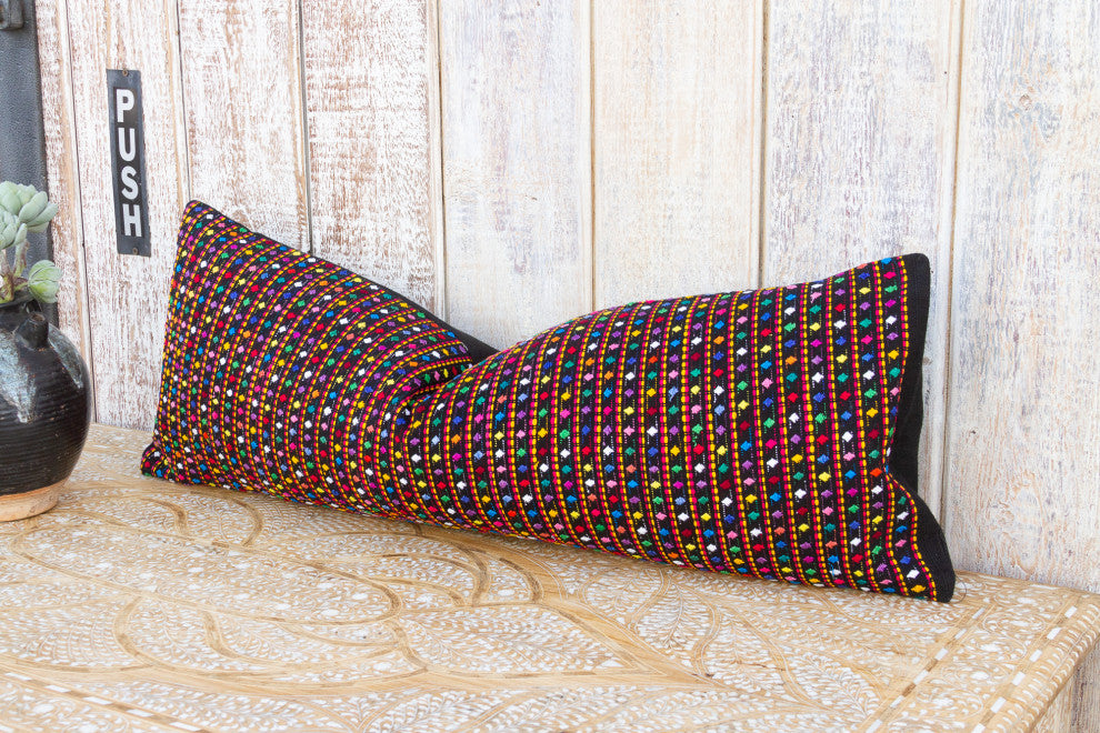 Long Vintage Mayan Brocade Yolotli Pillow