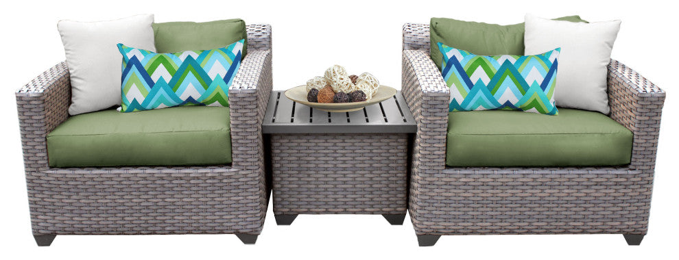 Florence 3 Piece Outdoor Wicker Patio Furniture Set 03a