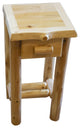 White Cedar Log Small Nightstand with Drawer