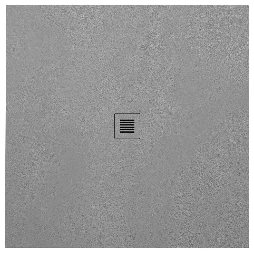36x36 Feel Shower Base, Center Drain High Density Stone Composite, Grey