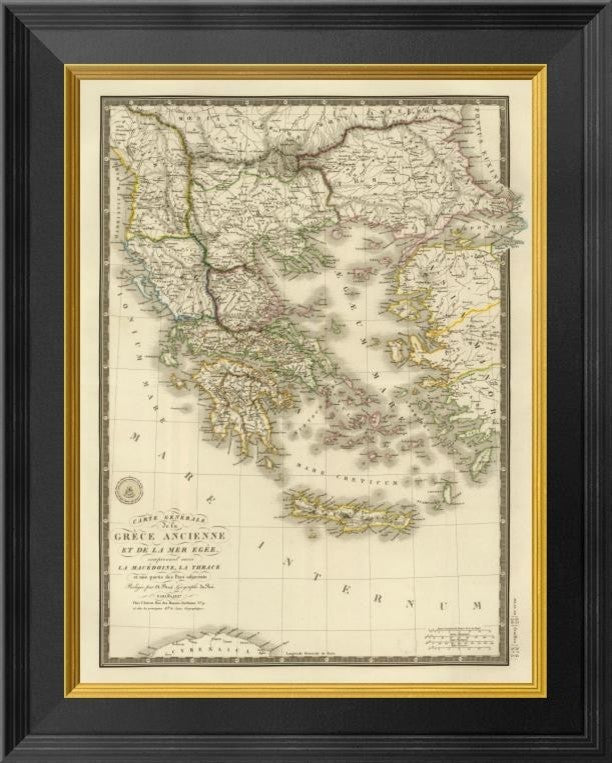 "Grece ancienne et de la Mer Egee, 1827"  by Adrien Hubert Brue, 16x20"