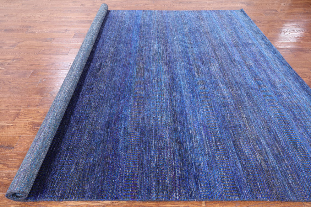 9' Square Super Savannah Gabbeh Hand Knotted Wool and Silk Rug Q6084