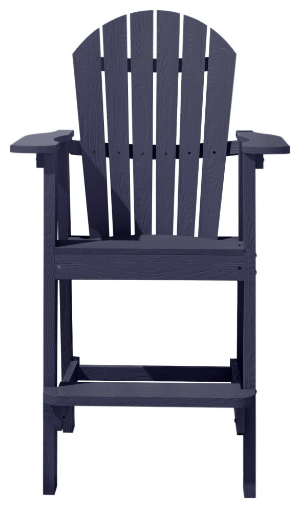 Rustic Adirondack Chairs Outdoor BarStools with Hight Back Design, Navy
