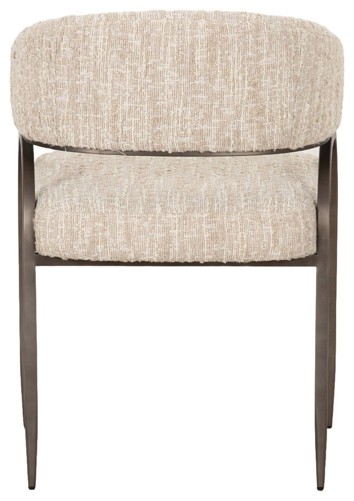 Modrest Kobe Modern Beige Fabric Dining Chair