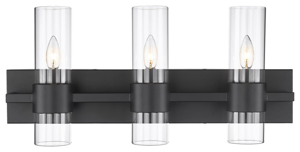 Zlite 343-3V-MB 3-Light Vanity, Clear