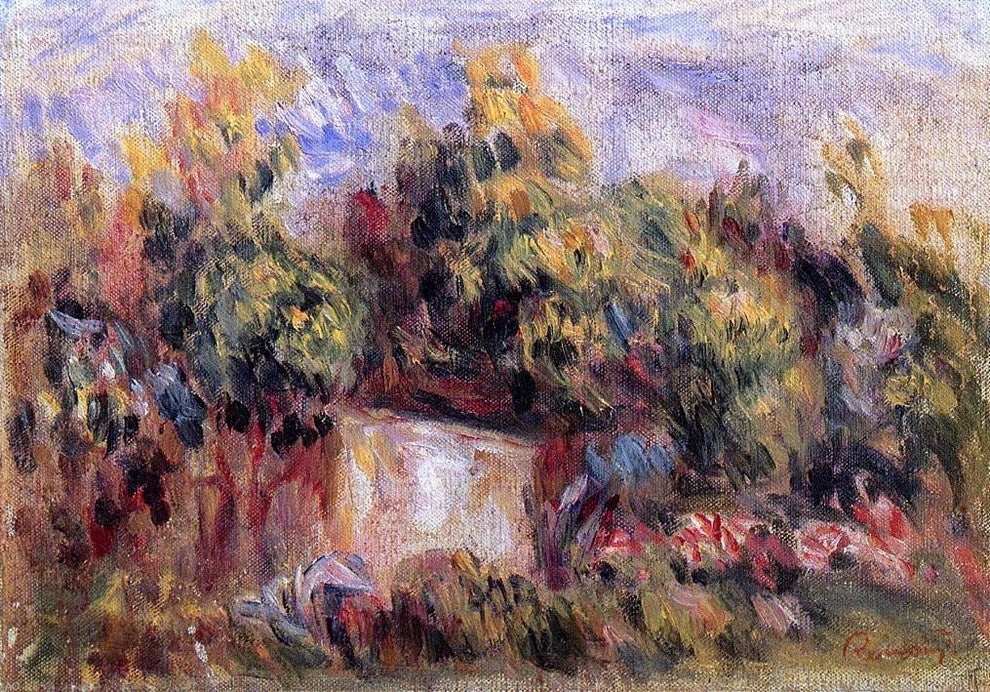Pierre Auguste Renoir Cottage near Collettes - 18" x 27" Premium Canvas Print