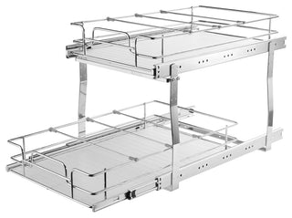 VEVOR 2-Tier Wire Pull Out Cabinet Under Sink Organizer 13x21" Drawer Basket
