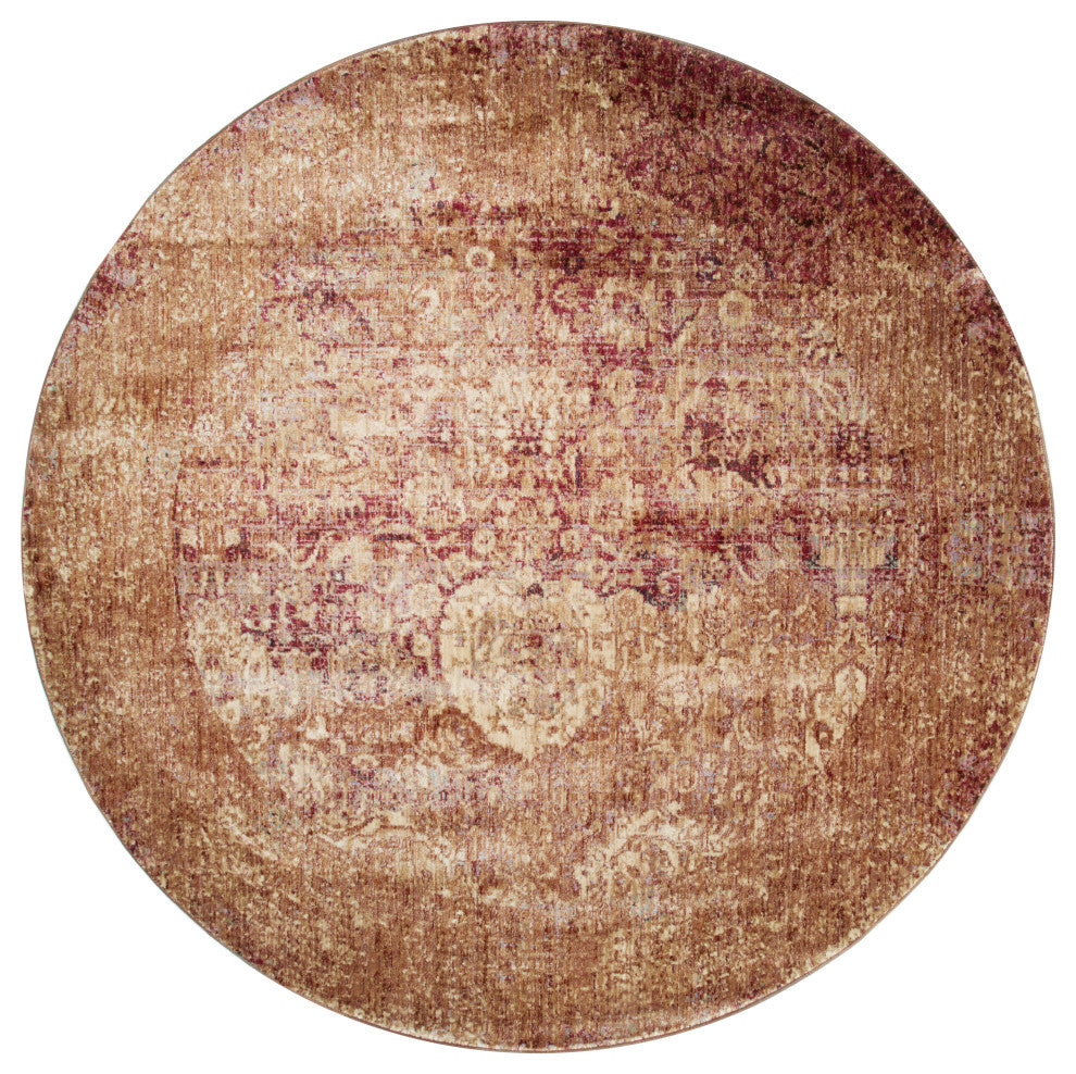 Copper and Ivory Anastasia Area Rug by Loloi, 5'3"x5'3" Round