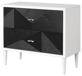 Ac00394 Accent Table, White and Black Finish Dubni