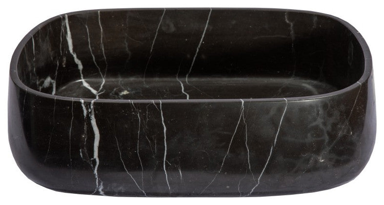 Eden Bath EB_S058NM-H Rounded Rectangular Vessel Sink in Nero Marquino Marble