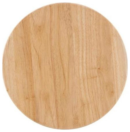 Linon Sims Classic 24" Backless Round Counter Stool in Natural Brown Rubberwood