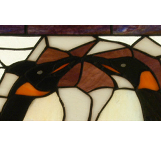 Meyda Lighting 71599 19"W X 19.5"H Penguin Stained Glass Window