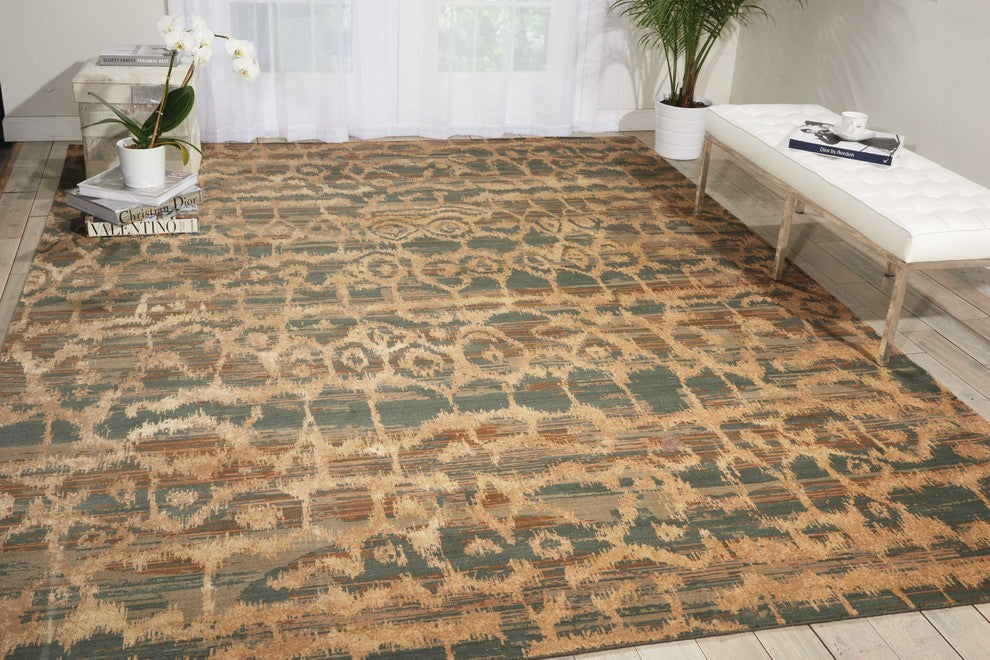Nourison Silken Allure Area Rug, Teal, 5'6"x8'