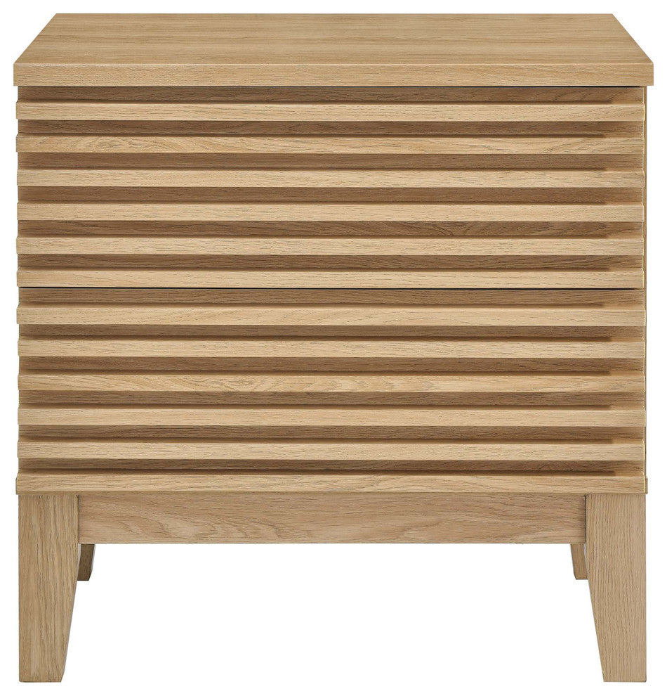 Render Two-Drawer Nightstand, Oak