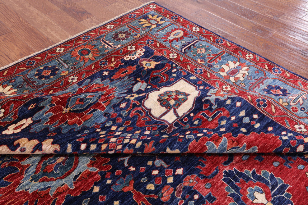 8' 0" X 9' 7" Persian Fine Serapi Handmade Wool Rug - Q7868