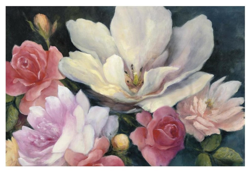 "Flemish Fantasy Rose Crop" Digital Paper Print by Julia Purinton, 26"x18"
