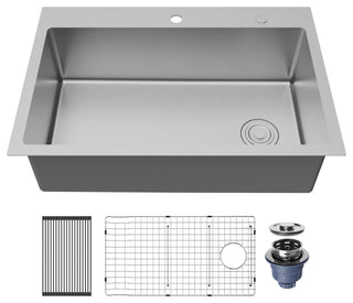 Karran Fusion Top Mount 33-in x 22-in Stainless Steel Single Bowl Kitchen Sink