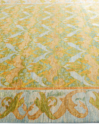 Overdyed, One-of-a-Kind Hand-Knotted Area Rug Green, 8'10"x12'3"