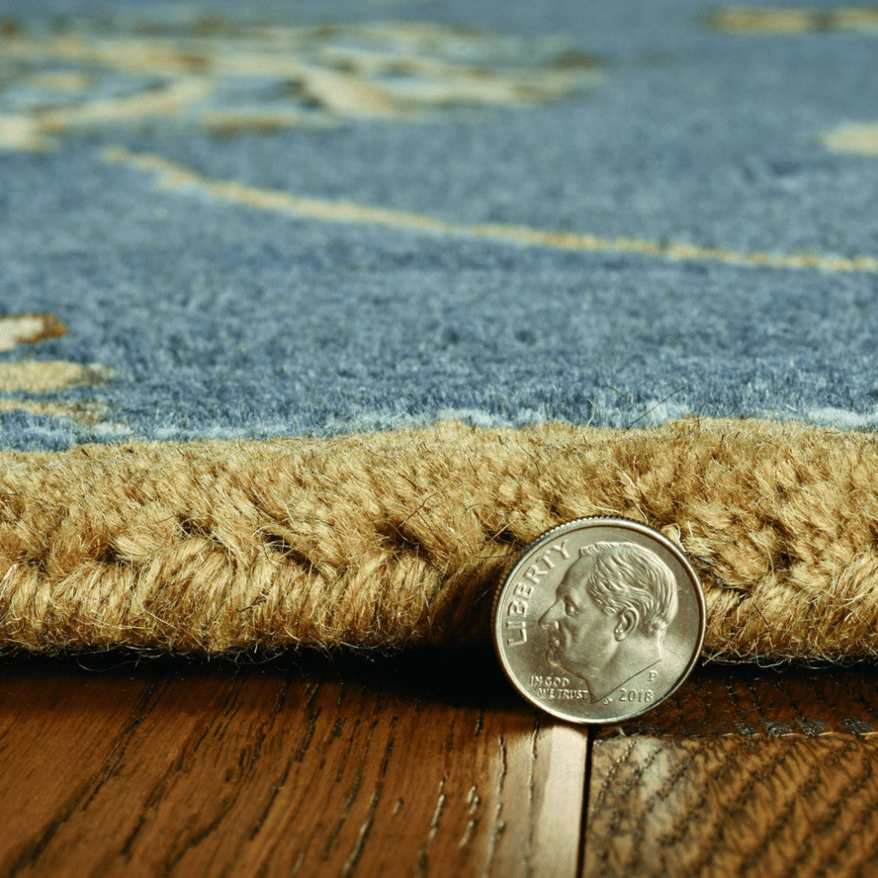 3' X 5' Midnight Floral Vines Wool Area Rug