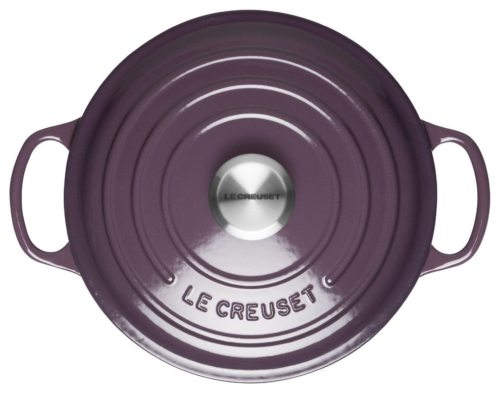 Le Creuset Signature Cast Iron Round Casserole, 26 cm, Cassis