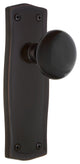 Prarie Plate with Keyhole Passage Poreclain Door Knob, Black