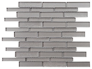 Modket Taupe Gray Glass Texture Blend Mosaic Tile Wall Backsplash TDH504MG