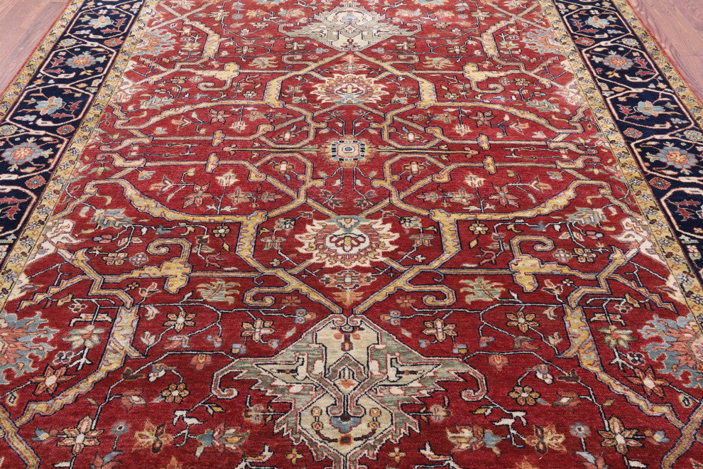 7' 11" X 10' 0" Persian Fine Serapi Handmade Wool Rug - Q14685