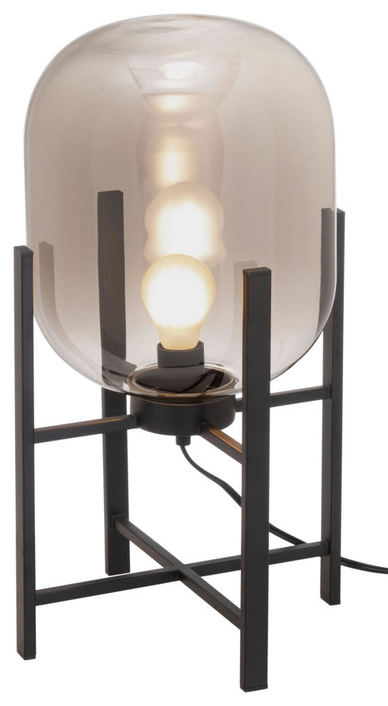 Table Lamp, Glass, Metal, Black, Kitchen Lounge Cafe Bistro Lobby Hospitality