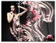 "Woman in Fabric and Flowers" Metal Wall Art, 3 Panels, 36"x28"