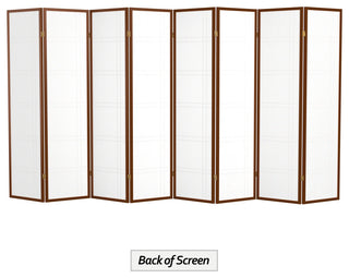 6' Tall Double Cross Shoji Screen, Walnut, 8 Panels