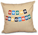 Happy Birthday, Word Print Outdoor Pillow, Taupe, 20"x20"