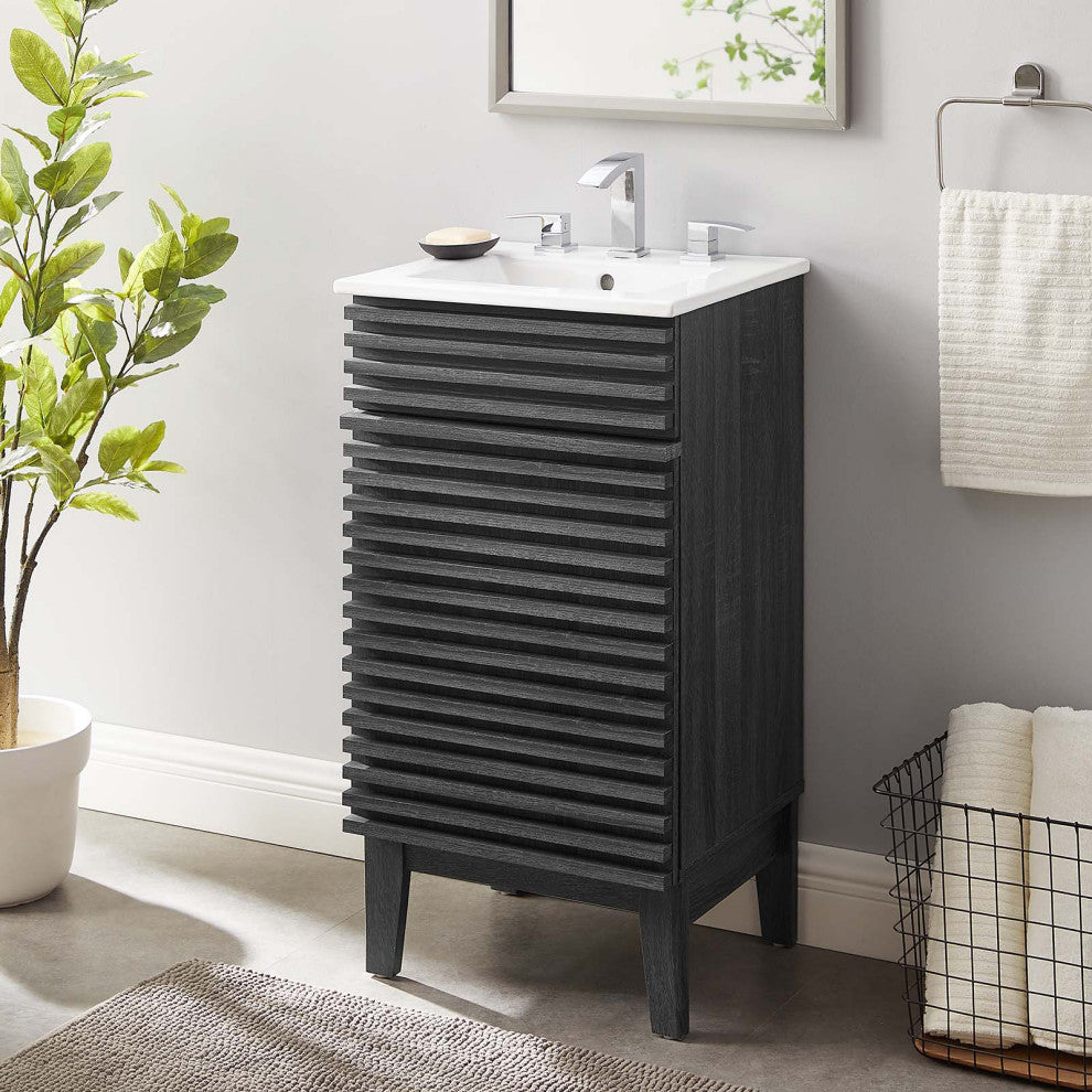Render 18" Bathroom Vanity Cabinet, Charcoal White