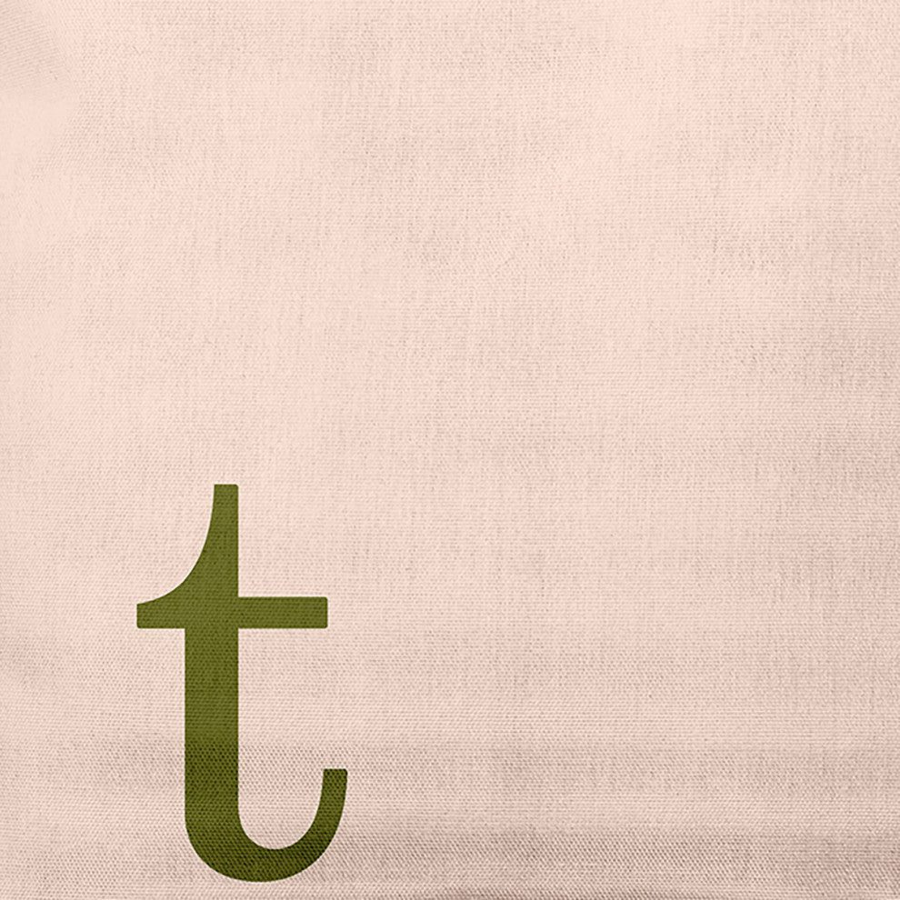 26"x26" Modern Monogram Decorative Throw Pillow, Olive