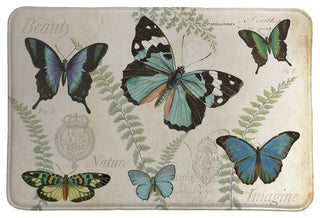 Laural Home Flutters and Ferns Memory Foam Rug