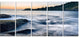 "Slow Motion Sea Waves Over Rocks" Modern Seascape Wall Art, 5 Panels, 60"x28"