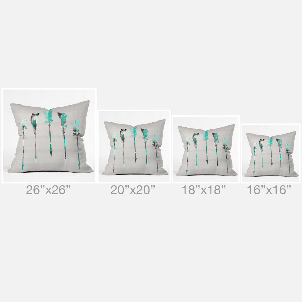 Deny Designs Iveta Abolina Teal Feathers Outdoor Throw Pillow