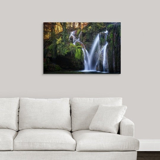 "Cascades des Tufs" Wrapped Canvas Art Print, 36"x24"x1.5"