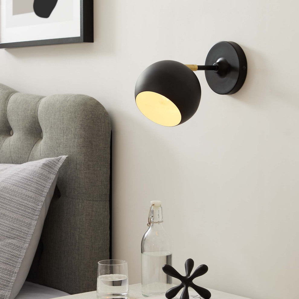 Chalice 4" Swing-Arm Metal Wall Sconce, Black