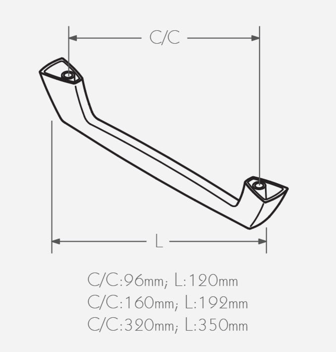 Schwinn 2930 Handle, Polished Chrome, 96mm, Polished Chrome, 320
