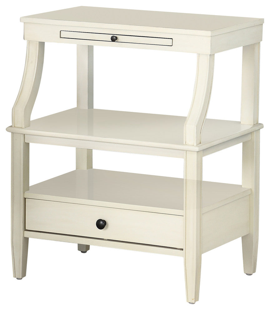 Newton Antique White Storage Nightstand