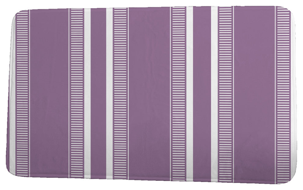 Upscale Getaway Dashing Stripe Stripe Print Bath Mat, Purple, 21"x34"