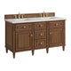 Lorelai 60" Double Vanity, Mid-Century Walnut, 3 CM Lime Delight Top