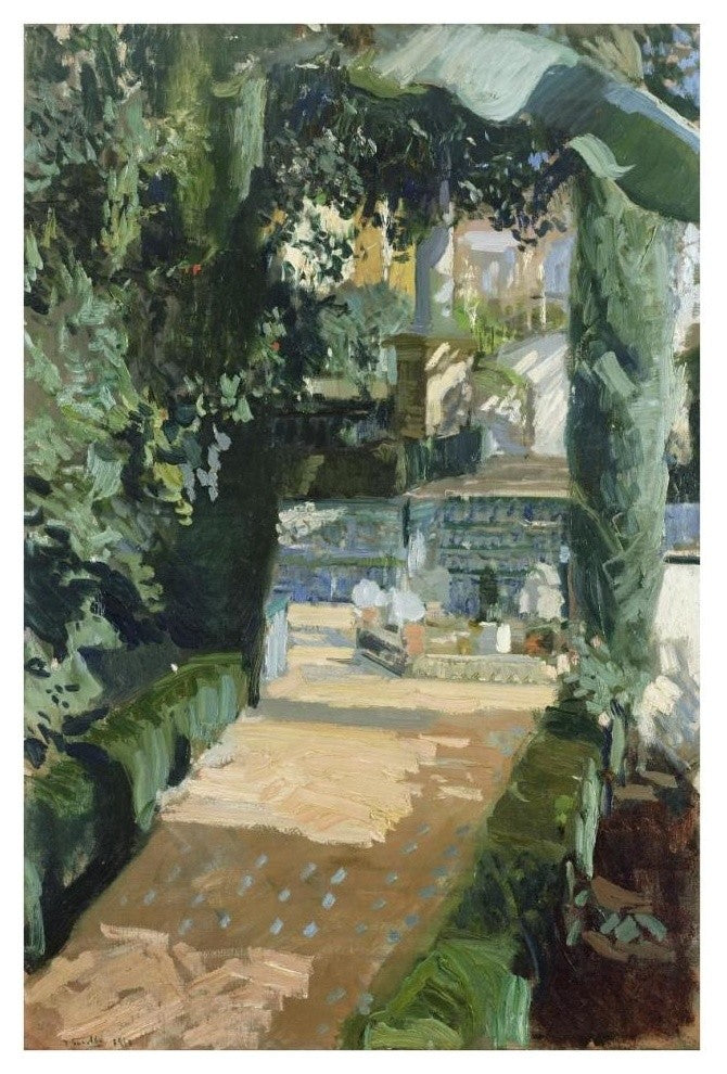 "Court of the Dances, Alcazar, Sevilla" Paper Art, 26"x38"