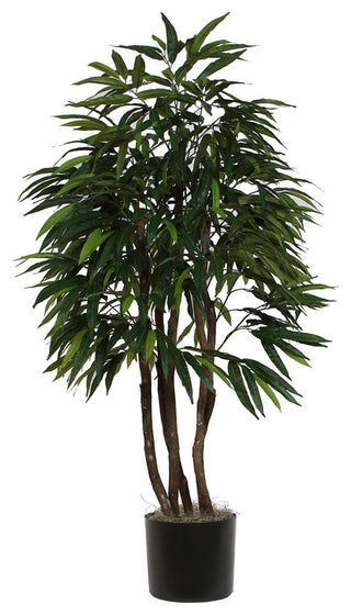 Vickerman TEx2860-07 6" Artificial Mango Executive, Black Plastic Pot