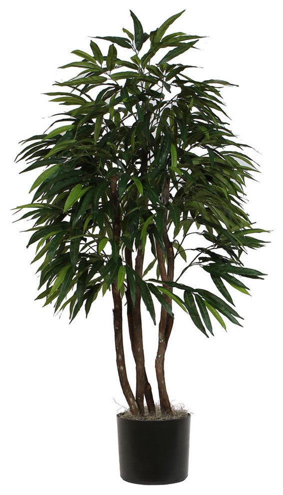 Vickerman TEx2860-07 6" Artificial Mango Executive, Black Plastic Pot